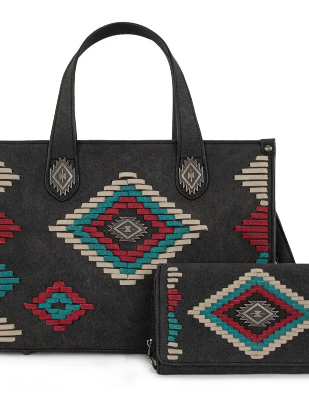 Western Handbags Aztec Collection Tote Bag With Wallet Set